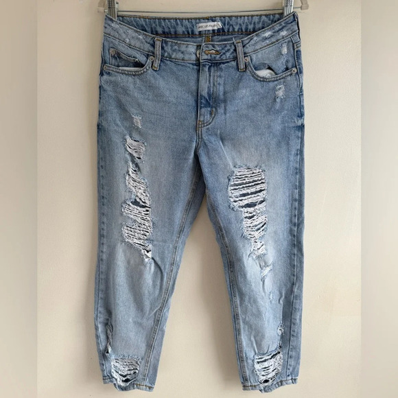 Avec Les Filles - distressed‎ slim high waisted jeans - Picture 1 of 9